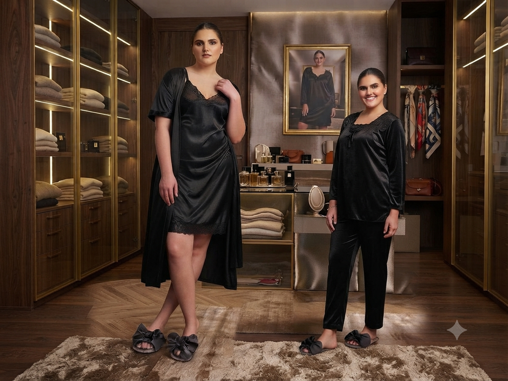 Bridal Silk & Satin 4-Piece Nightwear Collection
