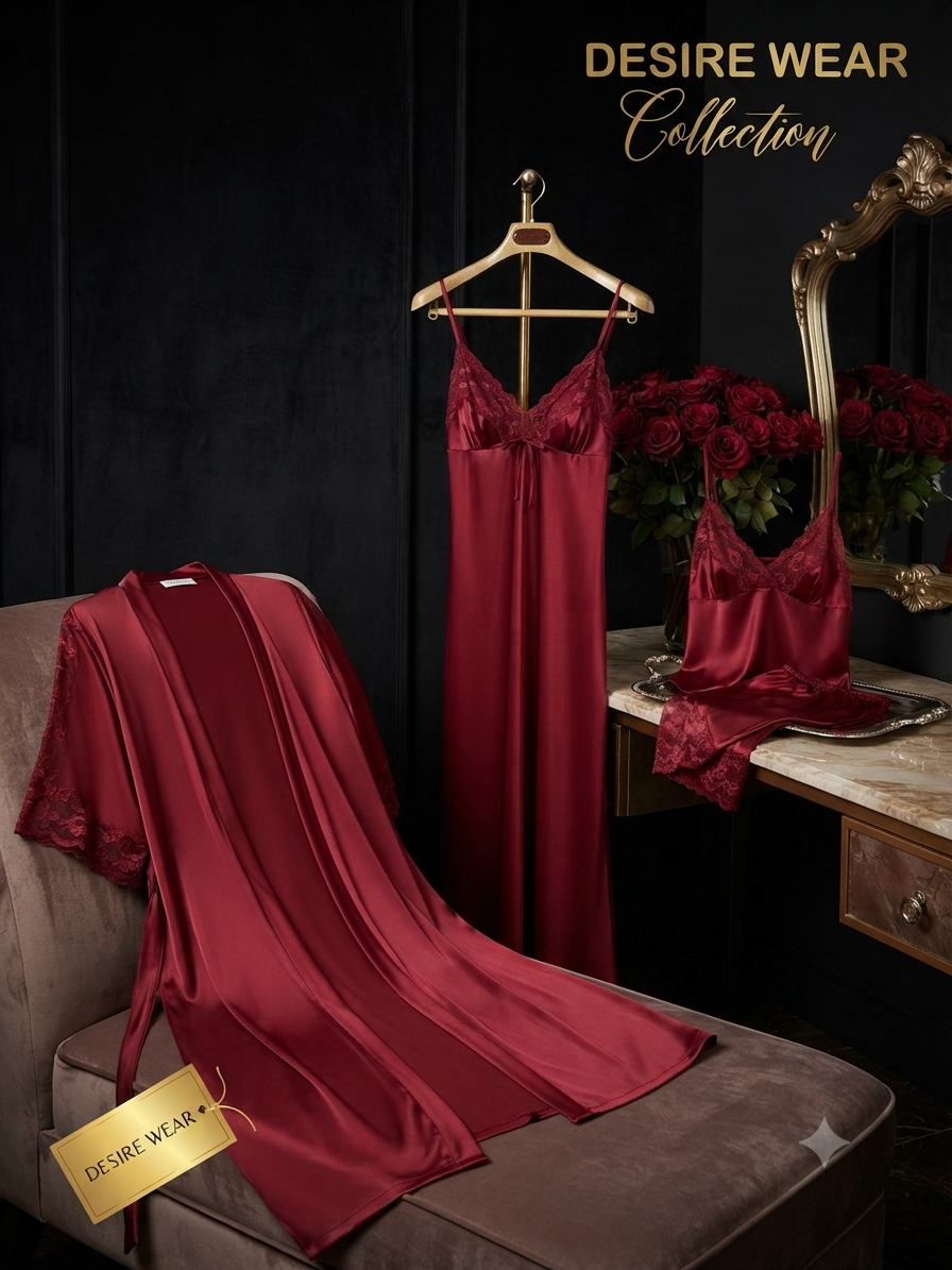 Bridal Silk & Satin 4-Piece Nightwear Collection