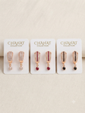 Elegant Curved Crystal Huggie Earrings with Teardrop Ston