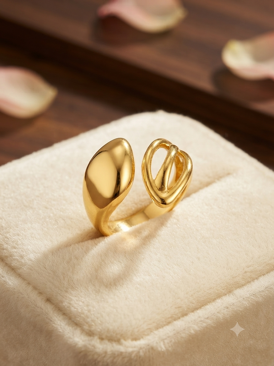 Chic Sculptural Organic Adjustable Ring for Women