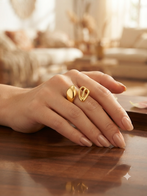 Chic Sculptural Organic Adjustable Ring for Women