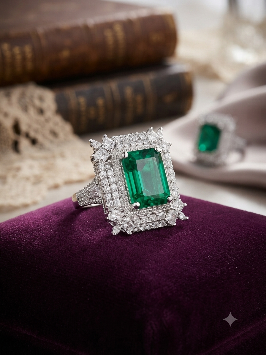 Royal Emerald Statement Ring