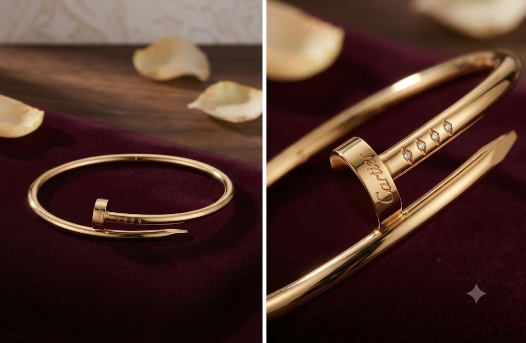 Elegant Gold Nail Bangle Bracelet for Women