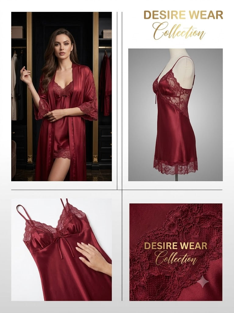 Bridal Silk & Satin 4-Piece Nightwear Collection